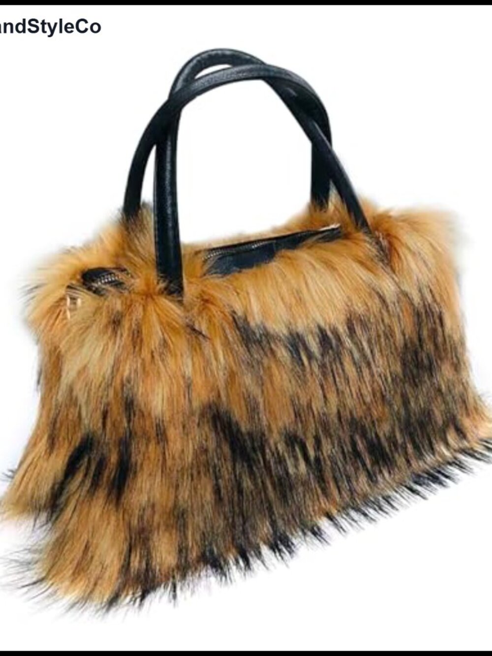 Women's Faux Fur Tote Bag Fluffy Satchel Handbag Shoulder Bag Vegan